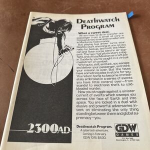 GDW 2300AD Rpg Deathwatch Program